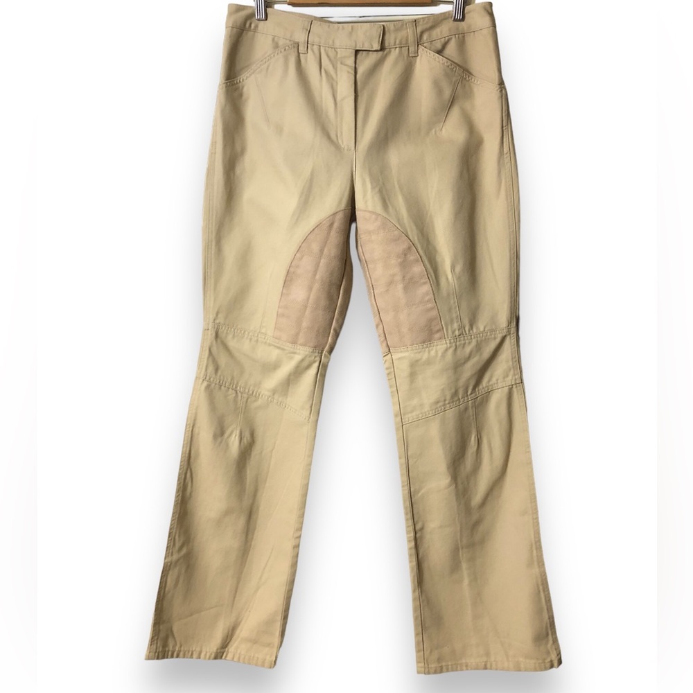 MODA INTERNATIONAL Tan Equestrian Inspired Flare Bootcut Pants